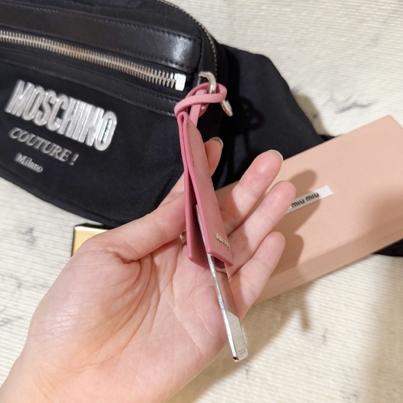 Miu Miu Pink Leather Bag Charm / Keychain - Picture 10 of 12